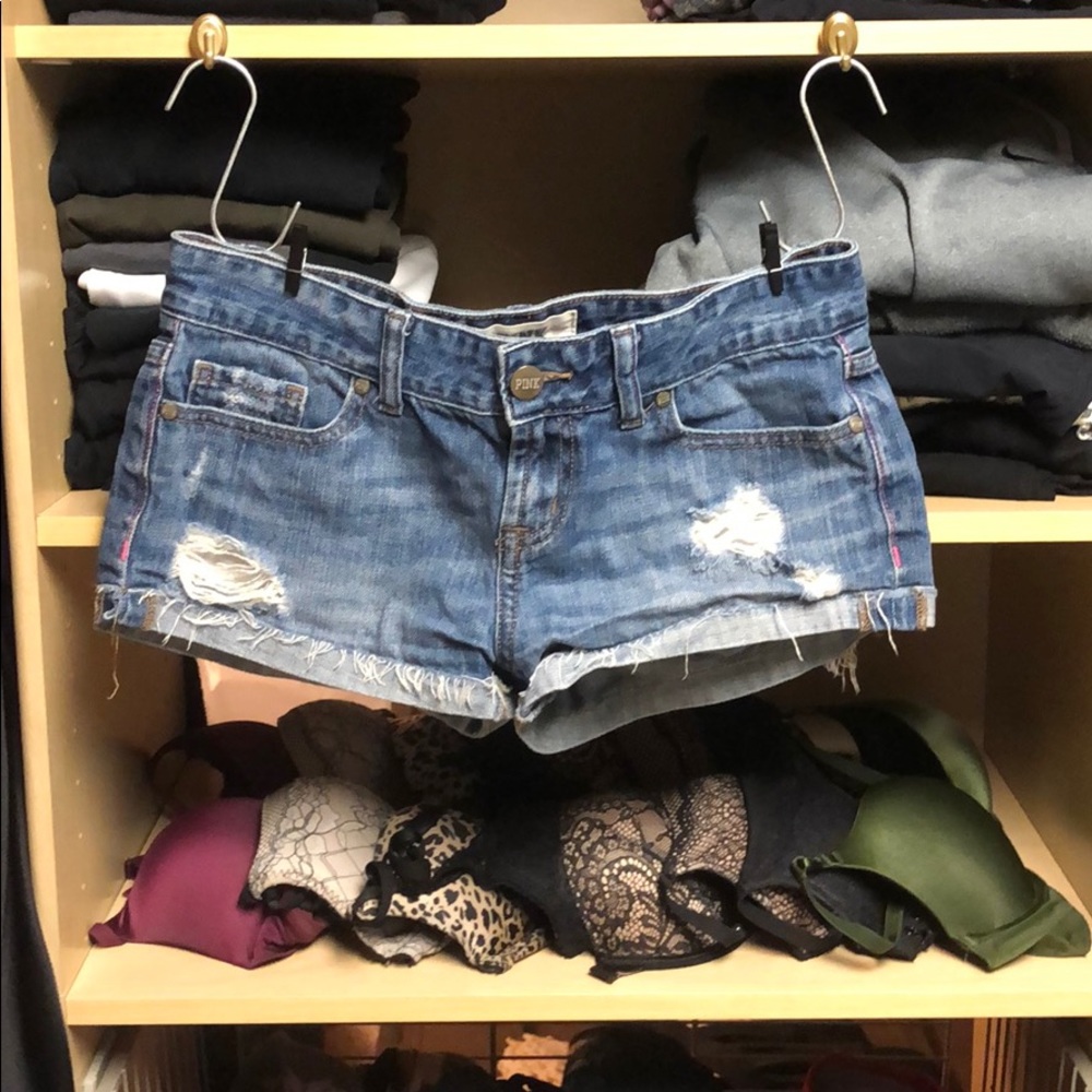 VS Pink Denim Shorts & Hollister Gray Shorts
